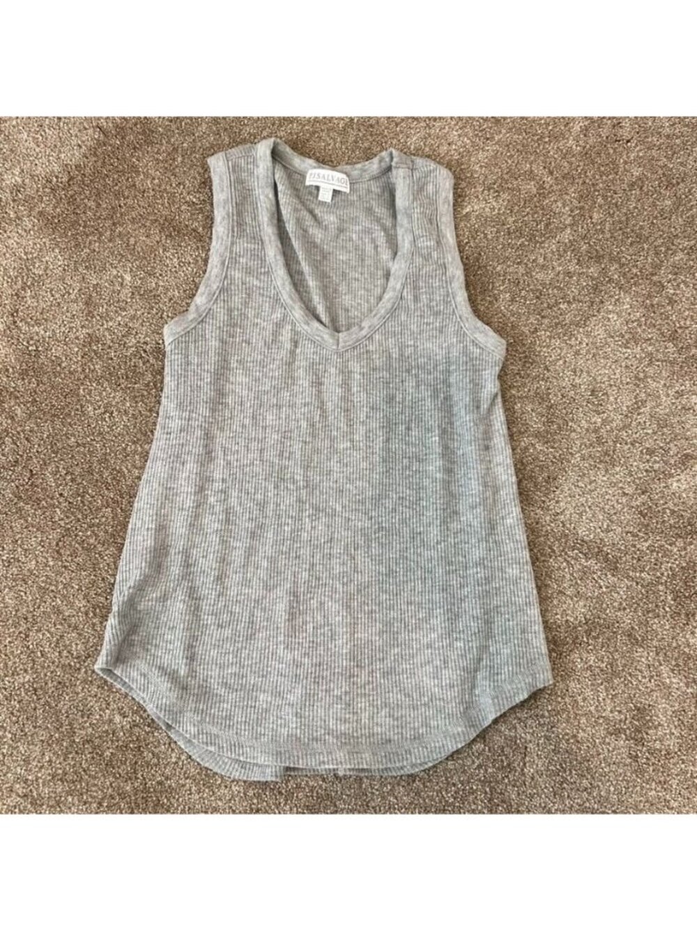PJ Salvage Soft Ribbed Textured Essentials Heather Gray Tank Top Size Small